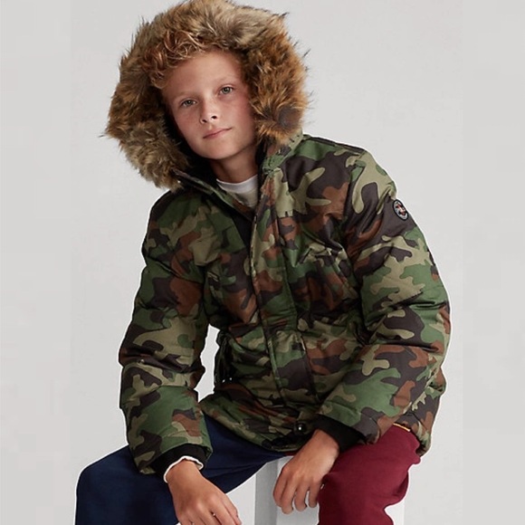 Polo Ralph Lauren Little Boys Camo Water-Resistant Down Parka Jacket 3 - Picture 6 of 10